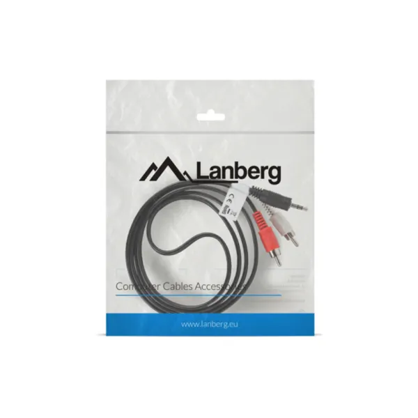 Lanberg CA-MJRC-10CC-0015-BK cable de audio 1,5 m 3,5mm 2 x RCA Negro