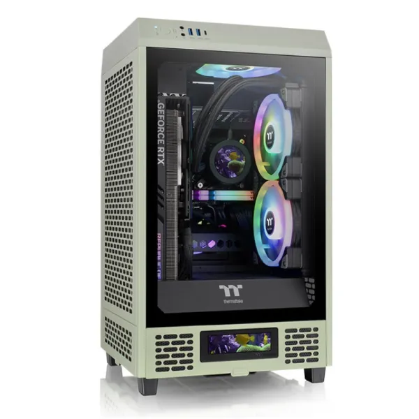 Torre PC Thermaltake The Tower 200 Mini Torre ITX Cristal Templado USB-C Verde Matcha