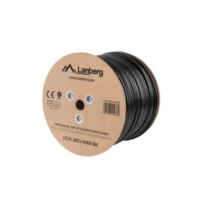 Lanberg LCU5-12CU-0305-BK cable de red Negro 305 m Cat5e U/UTP