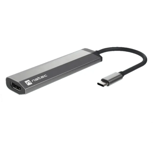 NATEC Fowler Slim Alámbrico USB 3.2 Gen 1 (3.1 Gen 1) Type-C Negro, Cromo