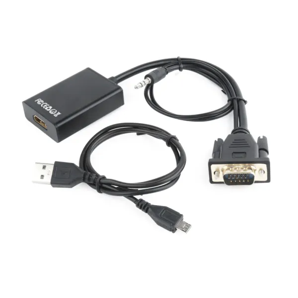 Gembird A-VGA-HDMI-01 adaptador de cable de vídeo 0,15 m HDMI tipo A (Estándar) VGA (D-Sub) Negro