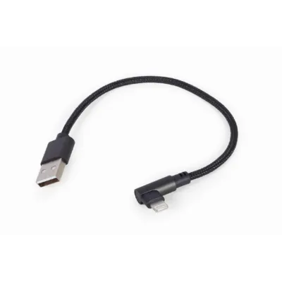 Gembird Cable Acodado USB 2.0 a Lightning Macho/Macho 20cm Negro