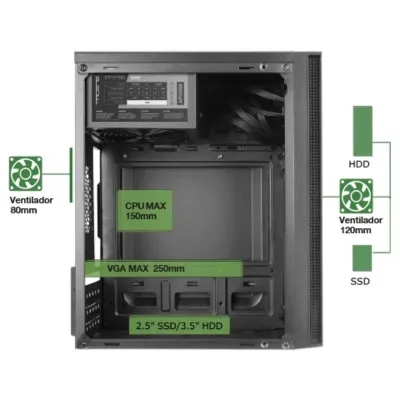 Tacens Anima AC5500 USB 3.0 Negra + Fuente de Alimentación 500W