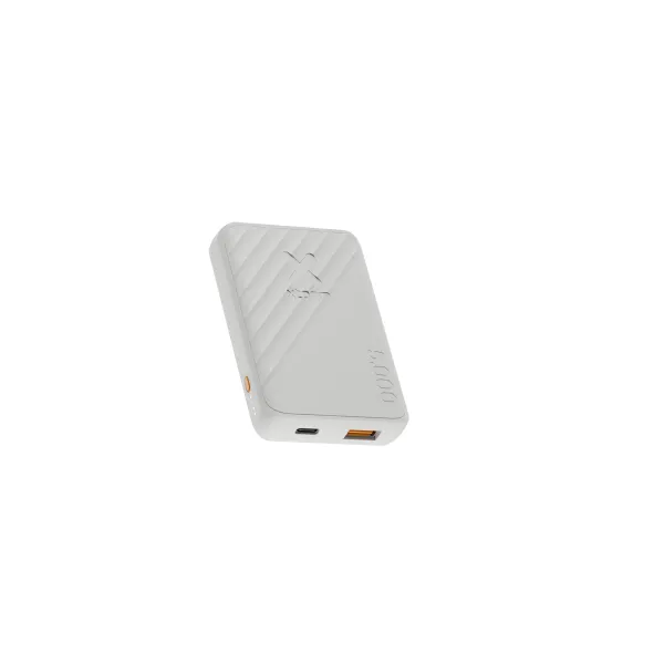Xtorm Go2 12W Batería portátil de carga rápida 5.000 mAh Dual USB-C/USB-A, Blanco ceniza