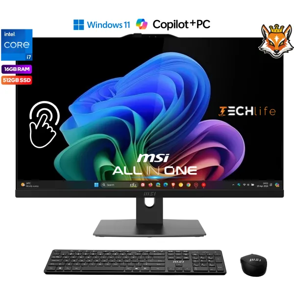 MSI AIO Modern AM242TP 12M-39ES Táctil 24" Intel Core i7-1255u 16GB 512GB SSD W11Pro Negro