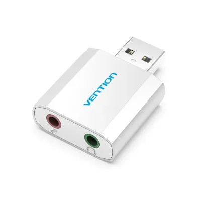 Vention Tarjeta de Sonido Externa USB Plata Vention Tarjeta de Sonido Externa USB Plata