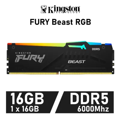 Kingston FURY Beast RGB 16GB DDR5 6000MHz CL36 1.35v XMP 3.0