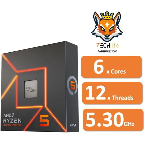 AMD Ryzen 5 7600X 4.7 GHz Box sin Ventilador