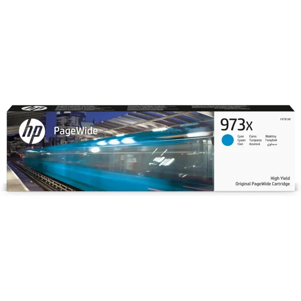 HP Cartucho cian original PageWide 973X de alto rendimiento