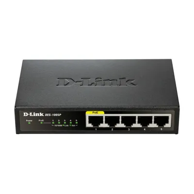 Switch D-Link DES-1005P 5 Puertos/ RJ45 10/100Mbps PoE Switch D-Link DES-1005P 5 Puertos/ RJ45 10/100Mbps PoE