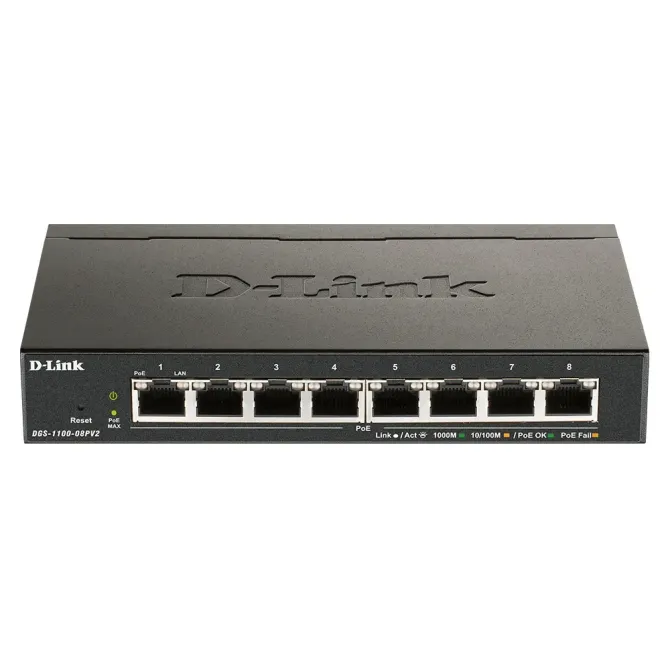 D-Link DGS-1100-08PV2/E Switch 8 Puertos Gigabit PoE