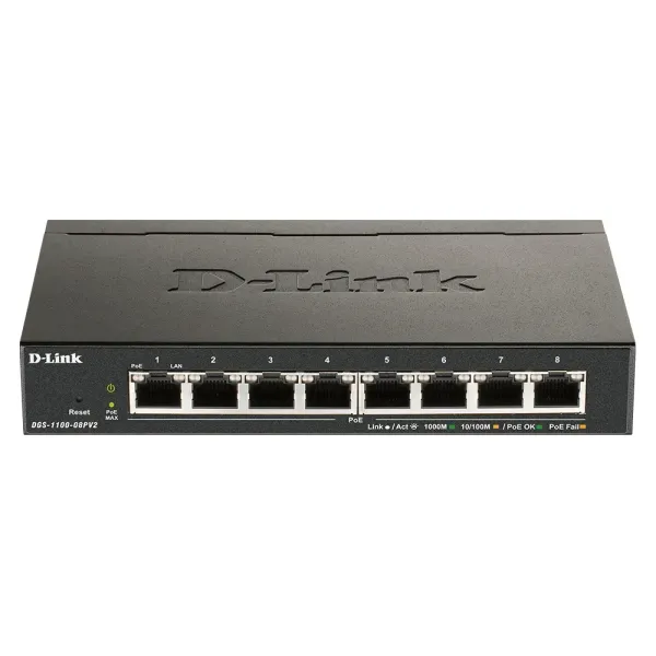 D-Link DGS-1100-08PV2/E Switch 8 Puertos Gigabit PoE