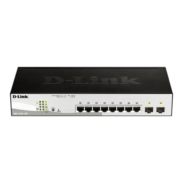 Switch D-Link DGS-1210-10P 10 Puertos/ RJ-45 Gigabit 10/100/1000 PoE/ SFP