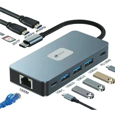 Leotec LEDS02 Docking Station 10 en1 USB-C PD 100W / HDMI 4K