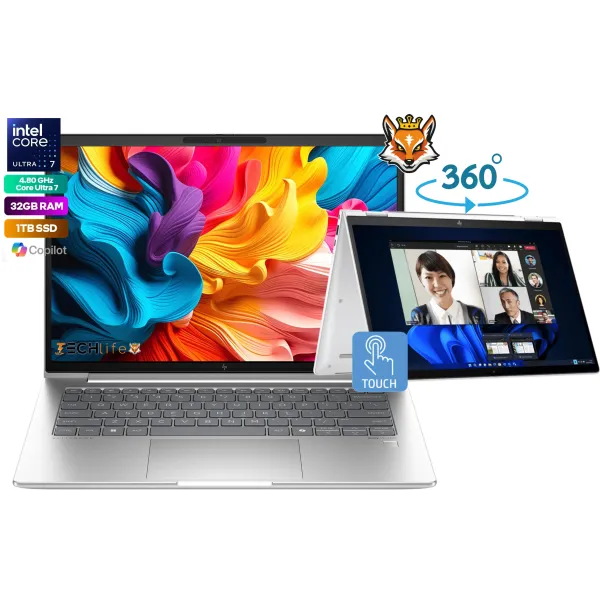 HP Elite x360 1040 G11 con IA - Intel Core Ultra 7 155H 32GB 1TB SSD táctil 14" W11Pro Portátil 2 en 1