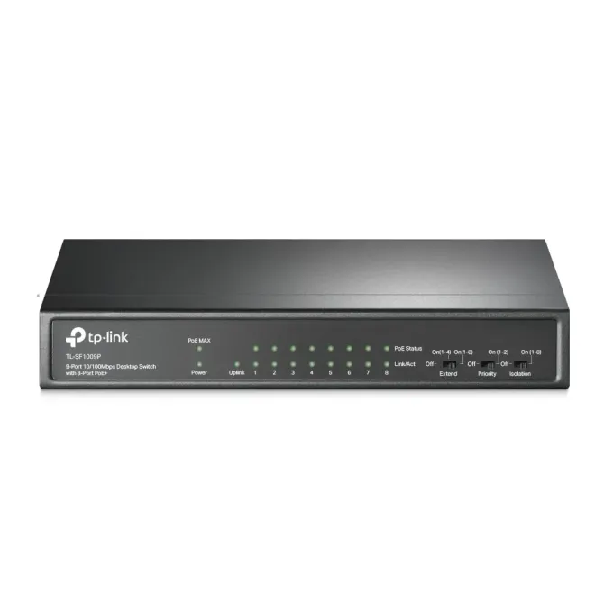 TP-Link TL-SF1009P Switch 9 Puertos 10/100 Mbps con 8 PoE+