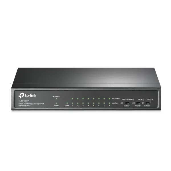 TP-Link TL-SF1009P Switch 9 Puertos 10/100 Mbps con 8 PoE+