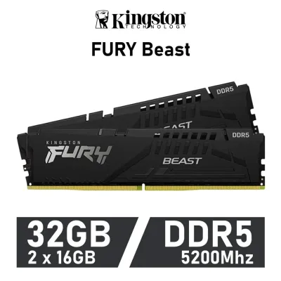 Kingston FURY Beast KIT 32GB DDR5 a 5200MHz CL40 1.25v XMP 3.0 Kingston FURY Beast KIT 32GB DDR5 a 5200MHz CL40 1.25v XMP 3.0