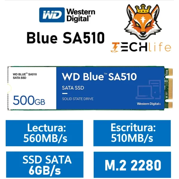 Western Digital Blue SA510 M.2 500GB SATA 3
