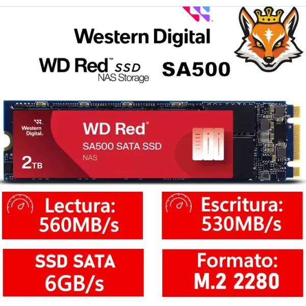 WD Red SA500 NAS 2TB SSD SATA M.2 2280