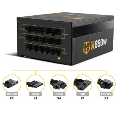 NOX Hummer X Gold Edition 850W 80 Plus Gold Full Modular NOX Hummer X Gold Edition 850W 80 Plus Gold Full Modular