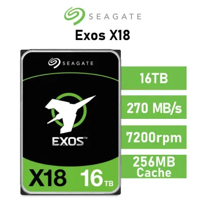 Seagate 16TB Exos X18 SATA 6GB/s 7200rpm 256MB 3.5" 512e/4Kn Seagate 16TB Exos X18 SATA 6GB/s 7200rpm 256MB 3.5" 512e/4Kn