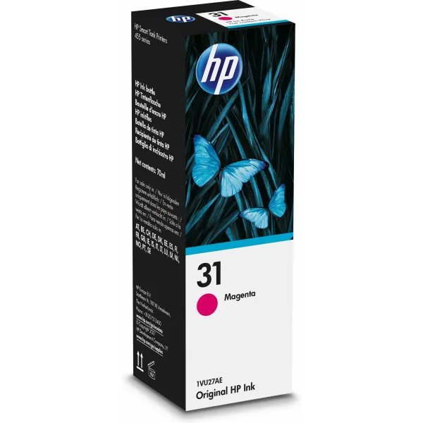 HP 31 Magenta 1VU27AE - Botella de Tinta Original 