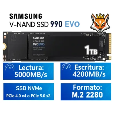 Samsung 990 EVO 1TB SSD M.2 PCIe 4.0 x4/5.0 x2 NVMe 2.0 a