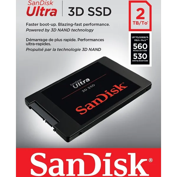 SanDisk Ultra 3D SSD 2TB 2.5" a 560MB/s SATA 6GB/s