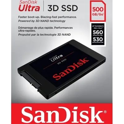 SanDisk Ultra 3D SSD 500GB 2.5" a 560MB/s SATA 6GB/s SanDisk Ultra 3D SSD 500GB 2.5" a 560MB/s SATA 6GB/s