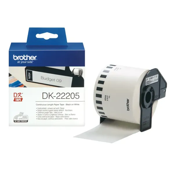Brother DK22205 Cinta Papel Térmico Blanco