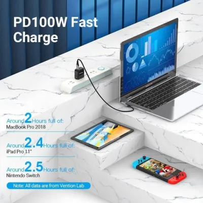 Cable USB 2.0 Tipo-C 90º Vention TAKHD/ USB Tipo-C Macho - USB