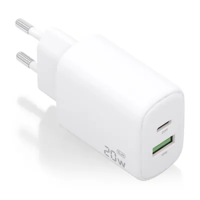 AISENS Cargador GaN 20W, 1xUSB-C PD3.0, 1xUSB-A QC3.0, Blanco AISENS Cargador GaN 20W, 1xUSB-C PD3.0, 1xUSB-A QC3.0, Blanco