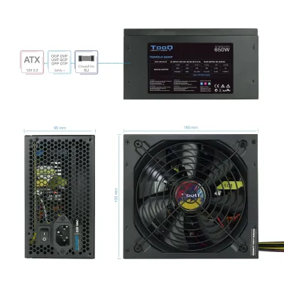 Tooq Fuente de Alimentación 650W PFC ACTIVO Tooq Fuente de Alimentación 650W PFC ACTIVO