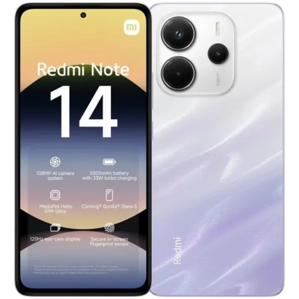 Xiaomi Redmi Note 14 Purpura 128GB 6GB 6.67" AMOLED 108Mp
