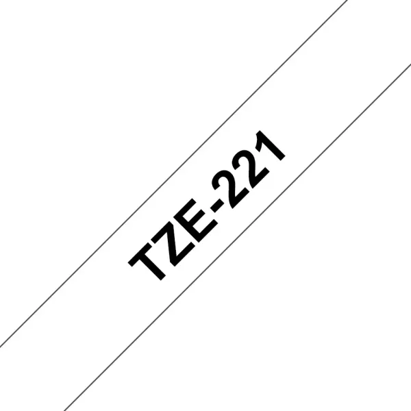 Brother Cinta Laminada para Rotuladora Electrónica TZE221 Negro sobre Blanco