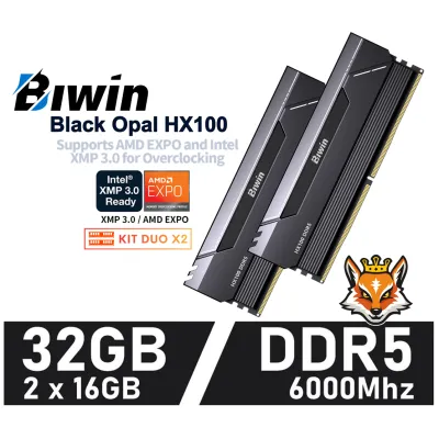 Biwin Black Opal HX100 OC KIT 32GB DDR5 a 6000MHz CL30 1.35v Biwin Black Opal HX100 OC KIT 32GB DDR5 a 6000MHz CL30 1.35v
