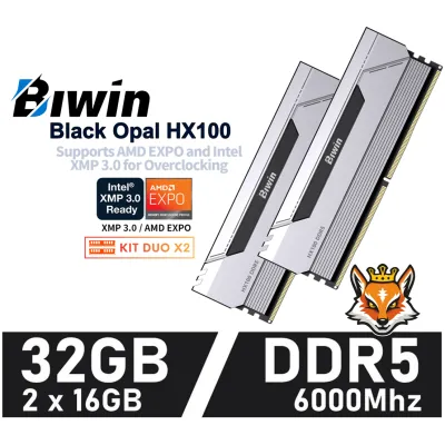 Biwin Black Opal HX100 Silver OC KIT 32GB DDR5 a 6000MHz CL30 Biwin Black Opal HX100 Silver OC KIT 32GB DDR5 a 6000MHz CL30