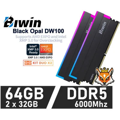 Biwin Black Opal DW100 RGB KIT 64GB DDR5 a 6000MHz CL30 1.35V