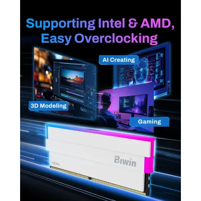 Biwin Black Opal DW100 WHITE RGB KIT 64GB DDR5 a 6000MHz CL30