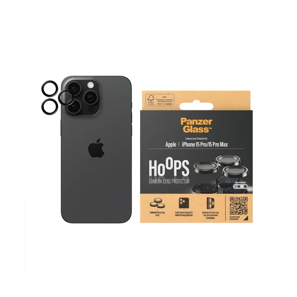 PanzerGlass Lens Protector Rings HOOP Protector para camara del Apple iPhone 15 Pro/15 Pro Max