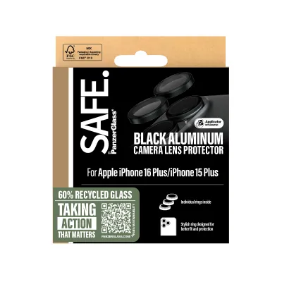 PanzerGlass SAFE Protector para camara Negro Aluminio del Apple
