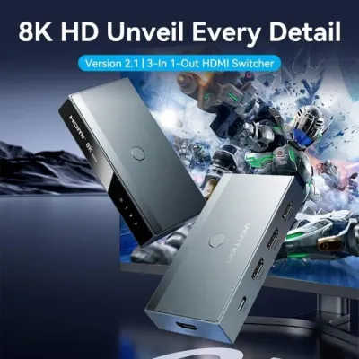 Switch Conmutador 8K HDMI 2.1 Vention AKRH0 HDMI Hembra/ 3x