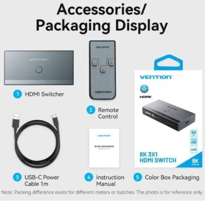 Switch Conmutador 8K HDMI 2.1 Vention AKRH0 HDMI Hembra/ 3x