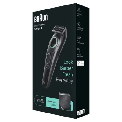 Braun BeardTrimmer 3 BT3411 Batería 40 2 cm Negro, Verde Braun BeardTrimmer 3 BT3411 Batería 40 2 cm Negro, Verde