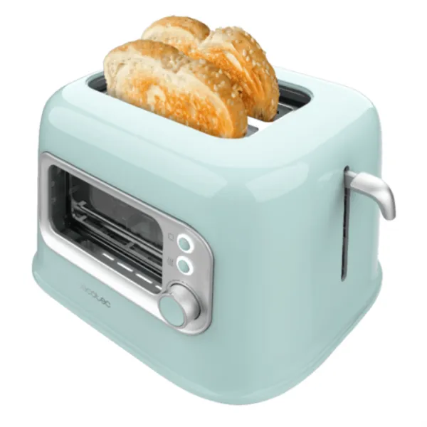 Cecotec RetroVision Blue Tostadora con Ventana de Cristal y Diseño Retro 700W