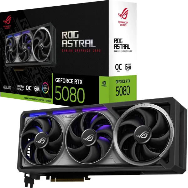 Asus ROG Astral GeForce RTX 5080 OC 16GB GDDR7 Reflex 2 RTX AI DLSS4