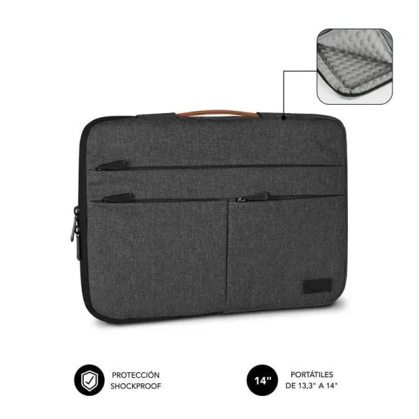 Subblim Funda Air Padding 360 Sleeve Dark Grey para Portátil de 13.3-14" 