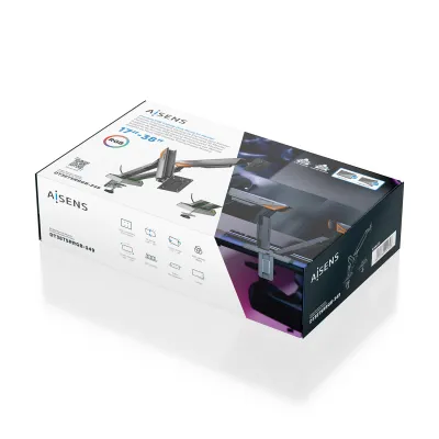 AISENS DT38TSRRGB-349 Soporte de mesa RGB para monitor de 2 AISENS DT38TSRRGB-349 Soporte de mesa RGB para monitor de 2