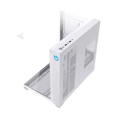 Hiditec SKY Caja Gaming Blanca Visión panorámica 3D de cristal Hiditec SKY Caja Gaming Blanca Visión panorámica 3D de cristal